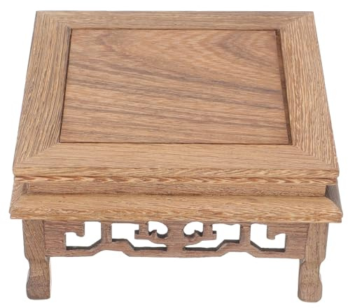 FUTUREORYY Alzata per Vaso in Legno Naturale Piedistallo Stabile per Fiori e Piante da Balcone e Interno Casa