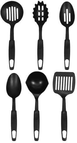 SUPVOX Set da 6 Utensili da Cucina in Nylon Resistenti al Calore, Cucchiai per Mescolare e Spatola per Uso Domestico, Accessori Cucina Versatili e Facili da Lavare, per Cucinare