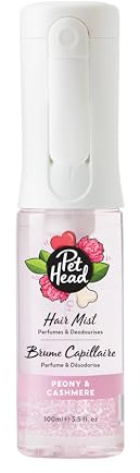 Pet Head Dog Hair Mist | Pion- & kashmirdoft | Deodoriserande spray för hundar med långvarig doft | Fräschar upp och vårdar pälsen | Alkoholfri | Icke-klibbig hundspray | Lämplig för valpar| 100 ml | Långvarig deodorant deodorant spray för hundar | fräschar upp och konditionerar pälsen | Alkoholfri | Icke-klibbig
