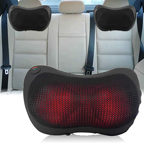 Dioche Riscaldamento Posteriore 8 8 Rulli Impastatori Cuscino Riscaldante per Collo, Spalla e Schiena per Uso Domestico, in Ufficio e in Auto (BLACK)