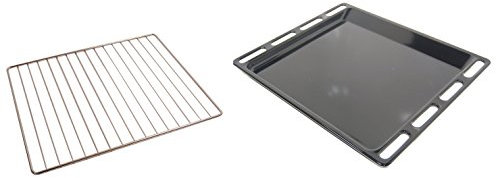 1 Leccarda Nera + 1 Griglia Forno adatto a Indesit - Ariston Hot Point 446x365 mm Ricambi originali