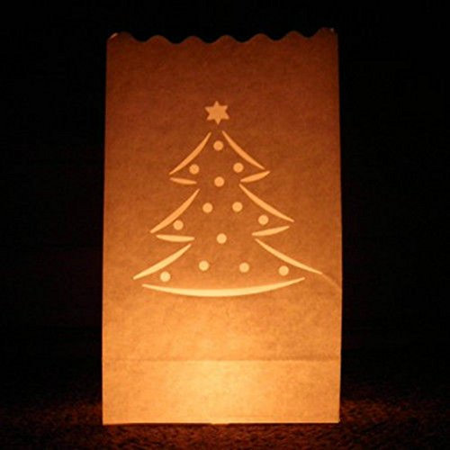 e-shop2door Candle Luminary Bags (Pack of 10) - Christmas Tree