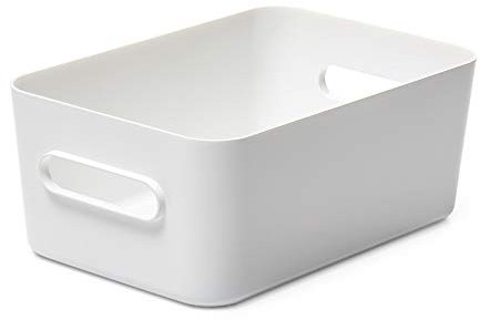 SmartStore Compact Box M | White Medium Storage Container | Stackable Kitchen Box | Ideal For Fridge & Small Items