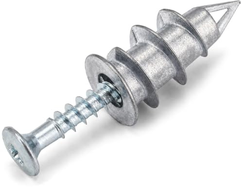 Schwerlastdübel für Gipskarton, selbstbohrend, Metalldübel mit Rigipsschrauben, aus Metall, 20 Stück