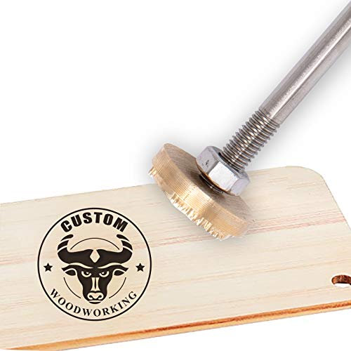 CREATPLANET Custom Wood Branding Eisen 3cm Leder Branding Eisenstempel Custom Logo BBQ Heat Stamp Mit Messingkopf Und Holzgriff Für Die Holzbearbeitung, Backen Und Handgefertigtes Design - Bull