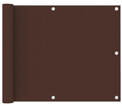 vidaXL Toldo para Balcón Parasol Pantalla Privacidad Malla Ocultación Patio Jardín Terraza Protección Impermeable de Tela Oxford Marrón 75x400 cm