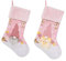 Gukasxi Medias de Navidad Rosadas 2 Piezas, 18.7 Pulgadas calcetín de Navidad Grande de Felpa Navidad calcetín Caramelo Bolsas de Regalo para árbol de Navidad Colgantes Adornos decoración de Chimenea
