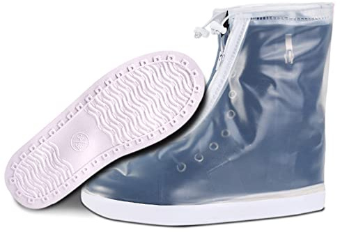 ydfagak Copriscarpe Impermeabile, Copriscarpe Antipioggia, Multiuso, Antiscivolo, per moto Bicicletta, Protezione Antipioggia, per Attività all'aria Aperta (XXXL(45-47), Bianco)