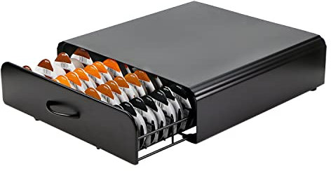EXZACT Coffee Capsule Drawer, Max Capacity 64 Coffee Pods Storage, Stand, Holder