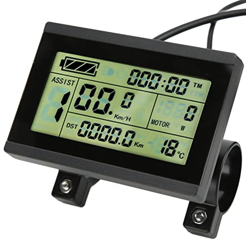 Bicycle LCD Display Meter, 72V KT LCD3 Panel Waterproof Ebike LCD Display Control Panel Multifunction Power Energy Meter Electric Bike Conversion Kit with SM Connector for Bicycle Modification
