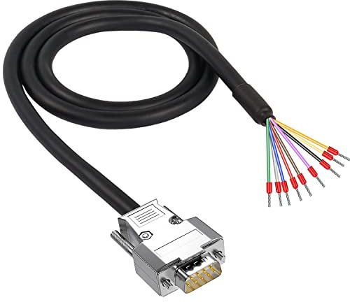 XMSJSIY DB9 Serial Kabel DB9 RS232 D-SUB Stecker zu 9-Pin Bare Draht Breakout Board 22AWG Ersatz Serial Port Verlängerungskabel - 1M / 3,28 Fuß