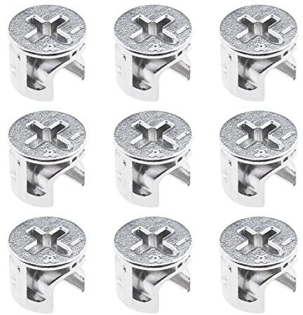 50 piezas de conector de muebles de bloqueo de leva de muebles, conectores de tuerca de bloqueo de leva, accesorios de muebles de aleación de zinc, accesorios de muebles, color plateado