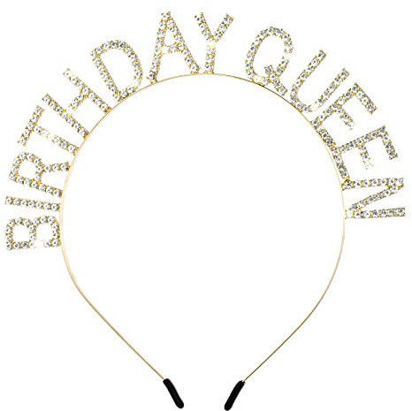 WLLHYF Cumpleaños Reina Diadema Princesa Corona Oro rosa Diamante de imitación Banda para el cabello Cumpleaños Faja Tiaras Cristal Accesorios para el cabello para mujer Fiesta de niña (dorado)