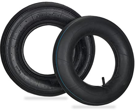 Relaxdays Roue brouette avec Chambre à air, profilée, 4.00-8 Pouces, pneumatique, Charge Max. 150 kg, Noire