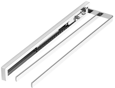 SOTECH Handtuchauszug Style 2-armig Chrom poliert 415 mm Auszugsweg 300 mm Handtuchhalter für Seitenmontage an Waschtisch in Bad und Küche