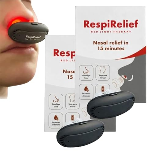 Respi-Relief Red Light Nasal Therapy Instrument, Red Light Nasal Therapy Instrument, Red Light Nasal Therapy Device, Red Light Nasal Therapy for Nose (2Pcs)