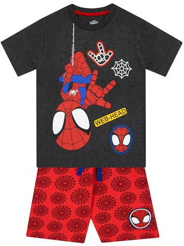 Marvel Conjunto Niño | Spidey And His Amazing Friends Conjunto Camiseta y Short | Camiseta Spiderman Niño | Gris 4-5 Años