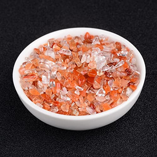100g 5-8mm pierre de gravier en cristal de quartz rouge naturel convient à la disposition des jardins d'aquarium et des fontaines de gravier de vase décoration de la chambre ( Color : 100g 3-5mm )