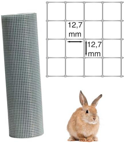 WERKA PRO Malla galvanizada Mallas cuadradas 1 x 10m | Duradero, uso en jardín y exterior, valla, huerto, alambre ø 1,05 mm, malla 12,7 x 12,7 mm, resistente al óxido