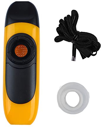 Kazoo Professionelles Tragbares Kazoo-Harz-Musikinstrument mit Membranen und Seil für Gitarre, Ukulele, Violine, Klavier, Tastatur (YELLOW)