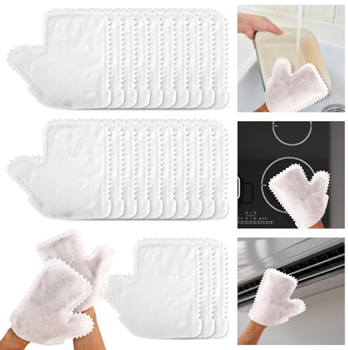PEUTIER 60pcs Dusting Gloves, Multi-Purpose Dust Cleaning Gloves Reusable Washable Dusting Gloves Mittens Gloves Household Gloves Microfiber Plant for Home Kitchen Car Clean