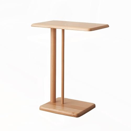 FGDIUCVN C-förmiger Beistelltisch, Beistelltisch für Sofa, Beistelltisch aus Holz, Kleiner TV-Tabletttisch für Wohnzimmer, Schlafzimmer (Farbe: Holzfarbe)