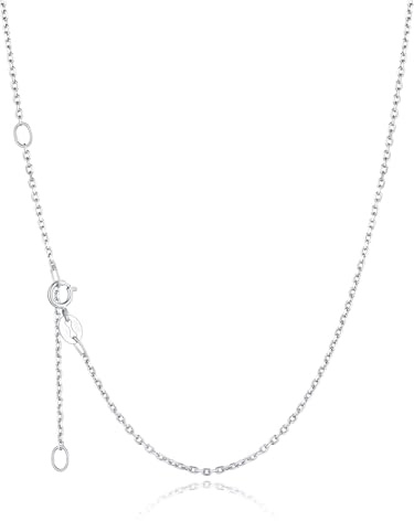 Silvora Kubanische Panzerkette Damen Silber 925 Gliederkette 1.5mm breit Silberkette Damen 925 ohne Anhänger Silberketten für Frauen Mädchen 46cm+5cm lang