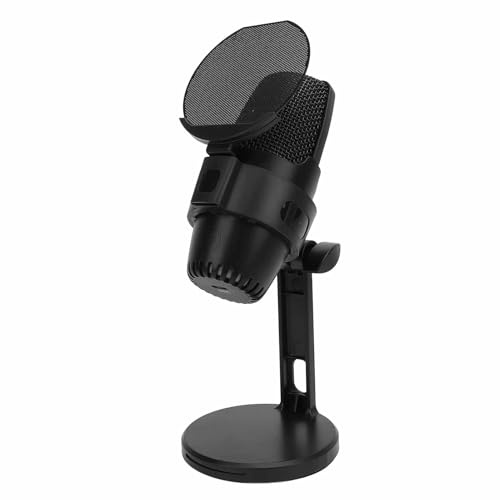 Microphone de Jeu, Micro à Condensateur avec Sourdine Rapide, Lumière D'ambiance Dynamique, Filtre Anti-Pop, Microphone de Jeu à Condensateur USB PC pour Podcasts Vidéos