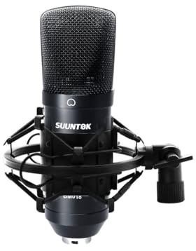 SUUNTOK XLR Condenser Microphone Recording Microphone for PC Computer Home Studio Cardioid Podcast Mic Kit for Streaming, ASMR, YouTube, Voice-Over, Gaming, Vocal (Black)