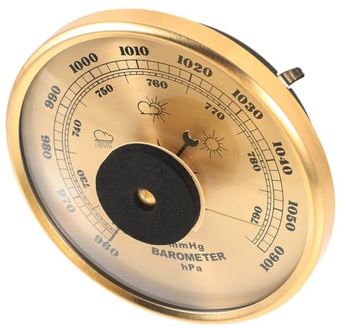 CAXUSD Insert Dial Barometer Insert Barometer Tool for Indoor and Bedroom Use 10.8X10.8X3Cm Wall-Mounted Temperature Gauge Weather Prediction Measuring Air Pressure Thermometer