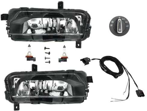 HZ-DESIGN Nebelscheinwerfer Komplettset Nachrüstung NSW Set Highline mit Schalter Auto in Chrom kompatibel mit T6.1 ab 10/2019