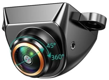 Cámara de Marcha atrás para Coche Lente Ojo de pez 170° HD 360° cámara visión Trasera Coche Nocturna vehículo Marcha atrás Copia Seguridad(Camera 10M Cable)