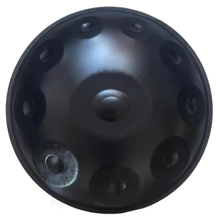 Handpan, Stahl-Handpan-Trommel, 9/10/12 Töne, mit weicher Handpan-Tasche und Ständer, Schlaginstrument für Erwachsene, Meditationsunterhaltung, Premium-Handpan in Schwarz (Farbe: Schwarz, 432 Hz, Gr