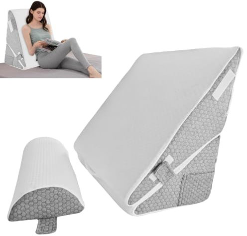 Verstellbares Keilkissen, 3 in 1 Memory Schaum Lesekissen für Bett and Sofa mit Kopfstütze & Waschbarem Bezug, Ergonomisches Kopfkissen für Beinhochlagerung, Rückenstütze, Lesen