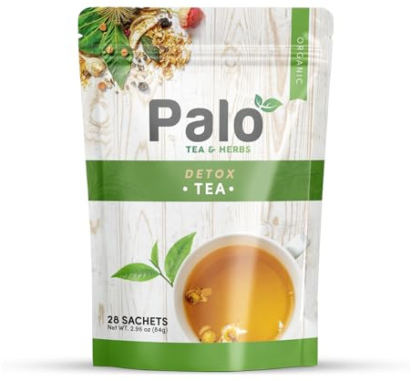 Palo Revive – Detox Herbal Tea with Lotus Leaf, Cassia Seed & Senna – Supports Digestion & Natural Detox – Refreshing Peppermint & Lemongrass Blend – Caffeine-Free