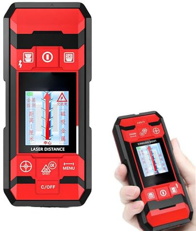 Detectores multifuncionales de escaneo de pared 4 en 1, detectores de metal y pared de mano con sensor inteligente, detectores de pared con pantalla LCD para inspección de metales, espárragos, cables