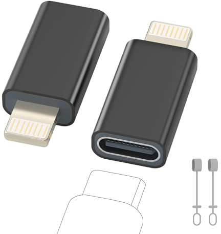 Zestiq Adattatore USB C a Lightning, 2 Pezzi Adattatore Lightning USB C, Adapter iPhone di Supporta la Ricarica/Sincronizzazione dei Dati per iPhone 14/13/12/11/iPad/Airpods, Non per Cuffie/Audio/OTG