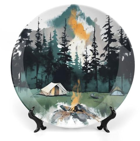Rkklvbns Assiettes décoratives en porcelaine anglaise de 25,4 cm avec support de présentation, assiettes à dessert pour la maison et le bureau