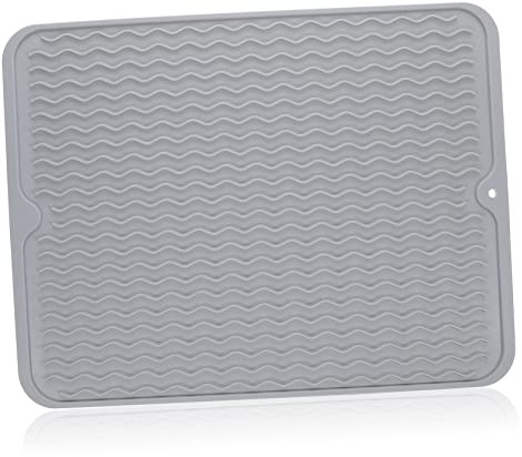 Mipcase Alfombrilla de Silicona para Escurrir Platos Resistente al Calor Antideslizante para Encimera y Fregadero de Cocina Multifuncional y Fácil de Guardar
