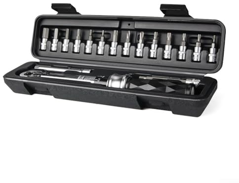 Set di chiavi dinamometriche a scatto, set di chiavi dinamometriche regolabili per bici, 18 in 1, chiave dinamometrica per mountain bike, set di strumenti di riparazione
