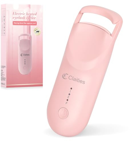Heated Eyelash Curler - 10s Heat, 3s Curl, Mini Burn-Proof Design with Heat Sensitive Silicone Pad, 24H Hold to Style Natural Eyelashes Dual-Temp Control & Type-C Recharge