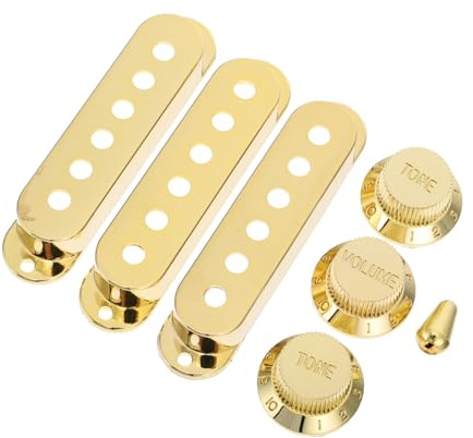 Robuste Humbucker Abdeckungen 48/50/52mm Gold, 7 Stück | Kunststoff, Flecken und Rostbeständig, für E-gitarren, Klassisches Design