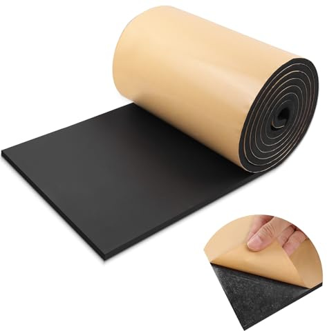 LSGCQ Plaque de mousse autocollante multifonctionnel rouleau de mousse tapis anti vibration isolation phonique (300mm×12mm×3m, Noir)