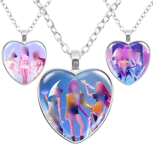 ZXTGBQ 3Pcs collier en forme de coeur, Collier, Accessoires Pendentif En Forme De CœUr, Suitable for Fans to Collect and Also Cadeaux pour garçons et filles