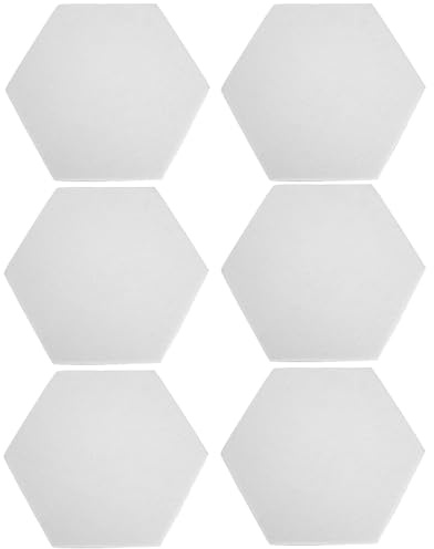Self Adhesive Polyester Fiber Acoustic Panels 6pcs White | Sound Clarity Support, Moderate Insulation for Gyms and Small Rooms, Recording Environment Treatment