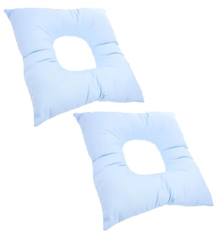HONITANO Almohadas para Mesa de Masaje 2 Unidades Tamaño Estándar Cojín Facial Ergonómico Azul para Esteticistas Spa y Salón de Belleza Uso Profesional