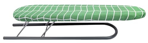 KADAX Ärmstrykbräda 50 x 11 cm, vikbar ärmbräda med avtagbart strykbrädsöverdrag för exakt strykning av skjortor, liten strykbräda för ärmar, bordsstrykbräda (grön)