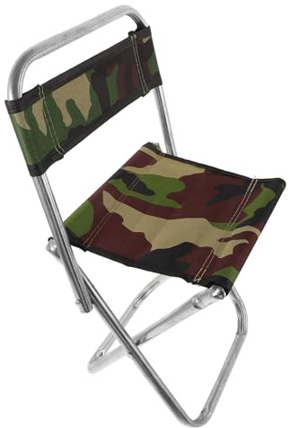 HOODANCOS Sedia Pieghevole Portatile Schienale Sedile da Campeggio Grande in Metallo Resistente Sgabello Leggero per Pesca e Attività All’Aperto Mimetica Salvaspazio e Colore Casuale