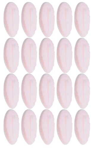 Mikikit 20 Pezzi Piumini da Cipria in Velluto e Cotone Rosa 60Mm Applicatori per Cipria in Polvere Libera Lavabili e Riutilizzabili Cuscini per Trucco Viso con Cinturino per