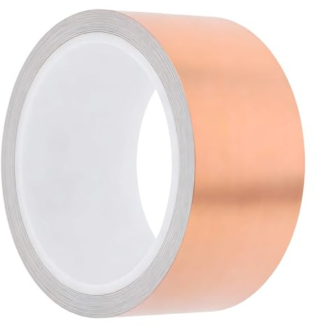 Nastro in rame puro, striscia di pellicola di schermatura EMI, adesivo conduttivo da 20 mm x 25 m con supporto resistente, rotolo flessibile per riparazioni in metallo, striscia di messa a terra per c